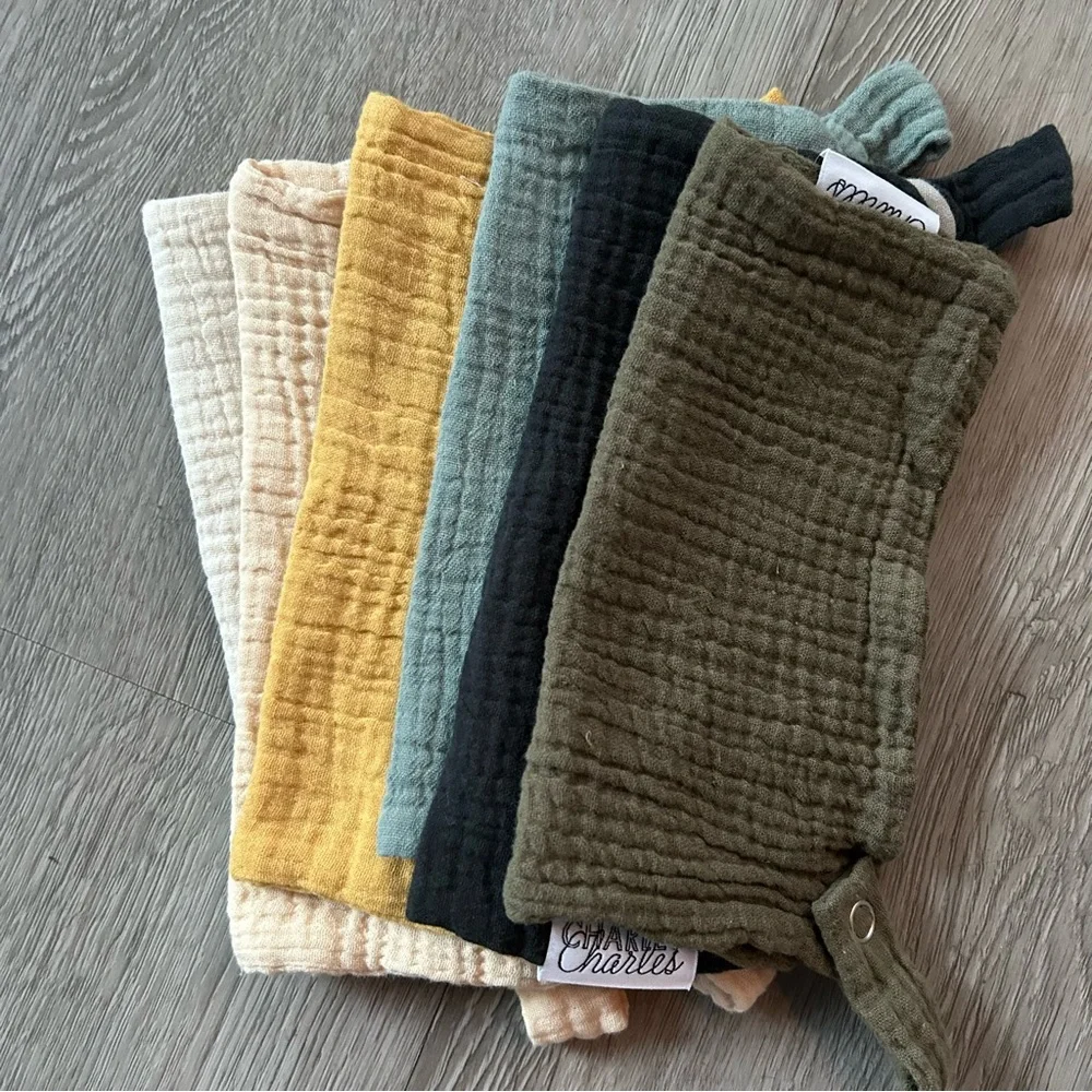 6 CHARLEY Charles Gauze Pacifier Holder Blanket - Mini 7 X 7